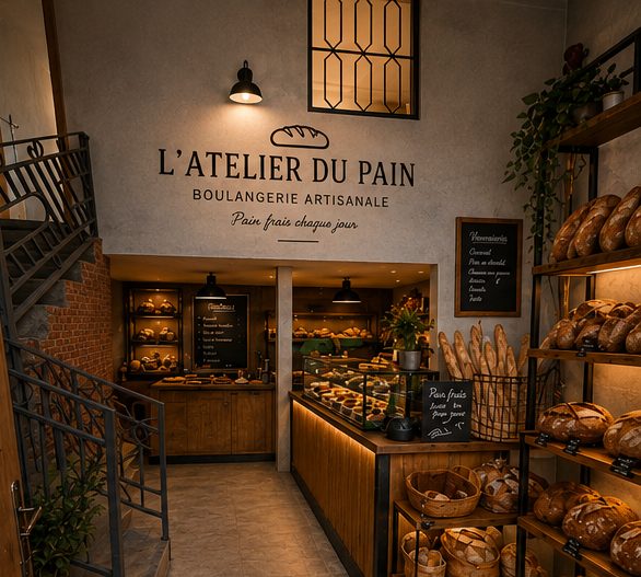 Comptoir et viennoiseries de L'Atelier du Pain